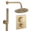 Crosswater Push Shower Set 1 Brushed Brass 200mm