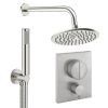 Crosswater Push Shower Set 1 Brushed Nickel 200mm