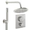 Crosswater Push Shower Set 1 Brushed Nickel 300mm