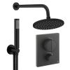 Crosswater Push Shower Set 1 Matt Black 200mm