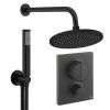 Crosswater Push Shower Set 1 Matt Black 300mm