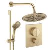 Crosswater Push Shower Set 2 Brushed Brass 300mm