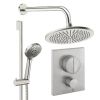 Crosswater Push Shower Set 2 Brushed Nickel 300mm