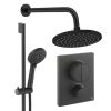Crosswater Push Shower Set 2 Matt Black 200mm