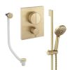 Crosswater Push Shower Set 4 Brushed Brass 200mm