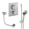 Crosswater Push Shower Set 4 Brushed Nickel 200mm