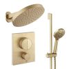 Crosswater Push Shower Set 5 Brushed Brass 