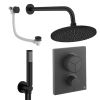 Crosswater Push Shower Set 7 Matt Black 300mm