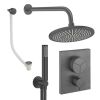 Crosswater Push Shower Set 7 Slate 300mm