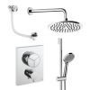 Crosswater Push Shower Set 8 Chrome 200mm