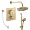 Crosswater Push Shower Set 8 Brushed Brass 200mm