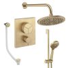 Crosswater Push Shower Set 8 Brushed Brass 300mm
