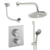 Crosswater Push Shower Set 8 Brushed Nickel 200mm