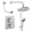 Crosswater Push Shower Set 8 Brushed Nickel 300mm