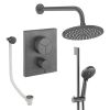 Crosswater Push Shower Set 8 Slate 200mm