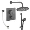 Crosswater Push Shower Set 8 Slate 300mm