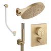 Crosswater Push Shower Set 9 Brushed Brass