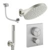 Crosswater Push Shower Set 9 Brushed Nickel