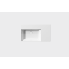 GSI Kube X 800x470mm Basin With Right Hand Ledge No Tap Hole White