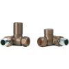 Crosswater Dual fuel corner Radiator Valves Brushed Bronze