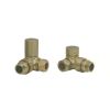 Crosswater Dual fuel corner Radiator Valves Brushed Brass