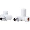 Crosswater Dual fuel corner Radiator Valves Matt White