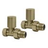 Crosswater Straight Radiator Valves Brushed Brass