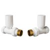 Crosswater Straight Radiator Valves Matt White