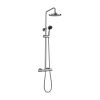Just Taps Plus Round 2 Outlet Thermostatic Valve With Overhead And Hand Shower