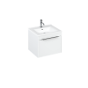 Britton Shoreditch 550mm Wall Hung Single Drawer Unit Matt White with Note Square Basin Gloss White