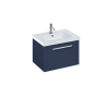 Britton Shoreditch 650mm Wall Hung Single Drawer Unit Matt Blue with Origin Round Basin White
