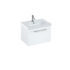 Britton Shoreditch 650mm Wall Hung Single Drawer Unit Matt White with Origin Round Basin White