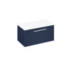 Britton Shoreditch 850mm Wall Hung Single Matt Blue Drawer Unit with White Worktop