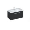 Britton Shoreditch 850mm Wall Hung Single Drawer Unit Matt Grey with Note Square Basin white