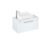 Britton Shoreditch 850mm Wall Hung Single Drawer Unit Matt White, Carrara White Worktop and Quad Countertop Basin