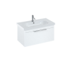 Britton Shoreditch 850mm Wall Hung Single Drawer Unit Matt White with Origin Round Basin white