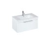Britton Shoreditch 850mm Wall Hung Single Drawer Unit Matt White with Note Square Basin white