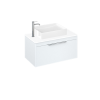 Britton Shoreditch 850mm Wall Hung Single Matt White Drawer Unit, White Worktop and Quad Countertop Basin