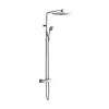 Just Taps Plus Square 2 Outlet Thermostatic Valve With Overhead And Hand Shower