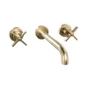 Crosswater The Clover Basin 3H Wall Mounted Trim Set Brushed Brass