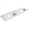 GSI Pura 142 x 46 Wall Mounted No Tap Hole Double Basin White