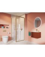 Crosswater Clear 6 Pivot Door & Side Panel Brushed Brass