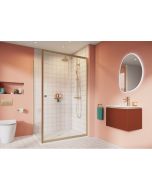 Crosswater Clear 6 Single Sliding Door & Side Panel Brushed Brass