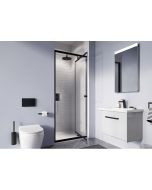 Crosswater Clear 6 Infold Door & Side Panel Matt Black 