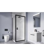 Crosswater Clear 6 Pivot Door & Side Panel Matt Black