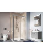 Crosswater Clear 6 Single Sliding Door & Side Panel Silver 