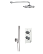 Just Taps Round Thermostat with Overhead Shower and Fixed Shower Handle