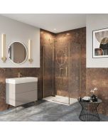 Crosswater Asura 8mm Hinged Door with Inline Brushed Brass