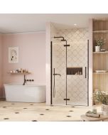 Crosswater Asura 8mm Hinged Door with Inline Matt Black