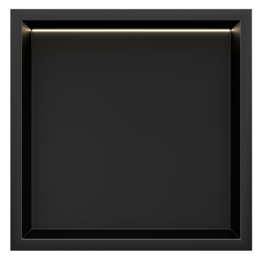 Bath Style Niche With LED Light 300 x 300mm Matt Black